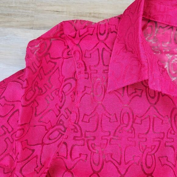 🔹️NWT Alfred Dunner Red Semi-Sheer All Aboard 3/4 Sleeve Size 16W - Picture 5 of 10